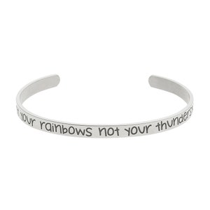 Count Your Rainbows Not Your Thunderstorms Inspirational Daily Reminder Bracelet and Gifts for Women