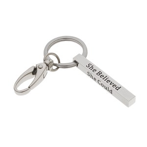 High Polished Stainless Steel She Believed She Could so She Did...  Inspirational Keychain Keyring And Gifts