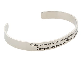 Men's Serenity Bracelets- God Grant Me The Serenity Inspirational Daily Reminder Recovery Sobriety Serenity Prayer Jewelry & Gifts