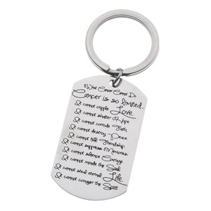 Cancer Awareness Keychain What Cancer Cannot Do Survivor Inspirational Keyring Keychain  & Gifts