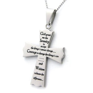 God Grant Me The Serenity to Accept The Things I Cannot Change The Serenity Prayer 12 Steps Recovery Sobriety Pendant Necklace and Gifts image 1