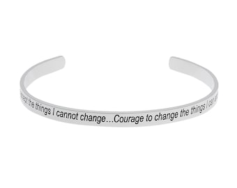 Serenity Bracelets- God Grant Me The Serenity Inspirational Daily Reminder Recovery Sobriety Serenity Prayer Jewelry & Gifts