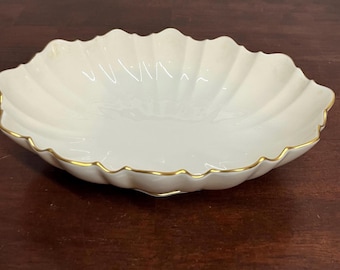 Lenox 11" Scalloped Symphony Bowl - Large Ivory & 24k Gold Vintage Serving Piece