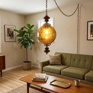 70s Vintage Swag Lamp - Etsy
