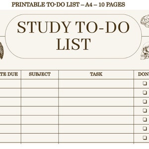 Medicine & Anatomy Study To Do List