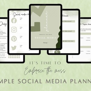 Planificador de redes sociales digitales simple / Paquete de contenido / Sin fecha
