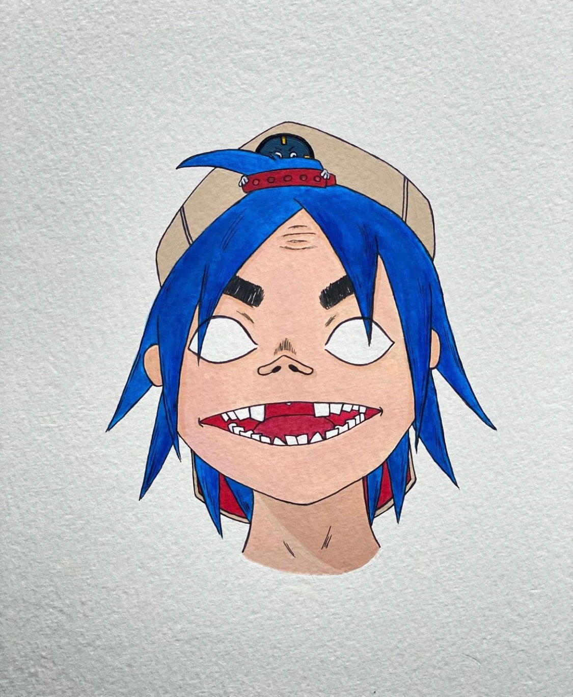 Lead Singer Animated Character From Gorillaz Band Painting Etsy