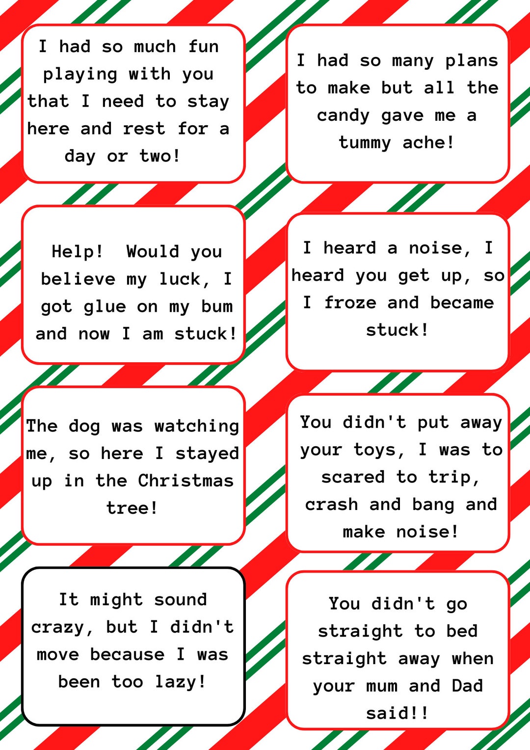 Elf Didn't Move Excuse Notes - Etsy
