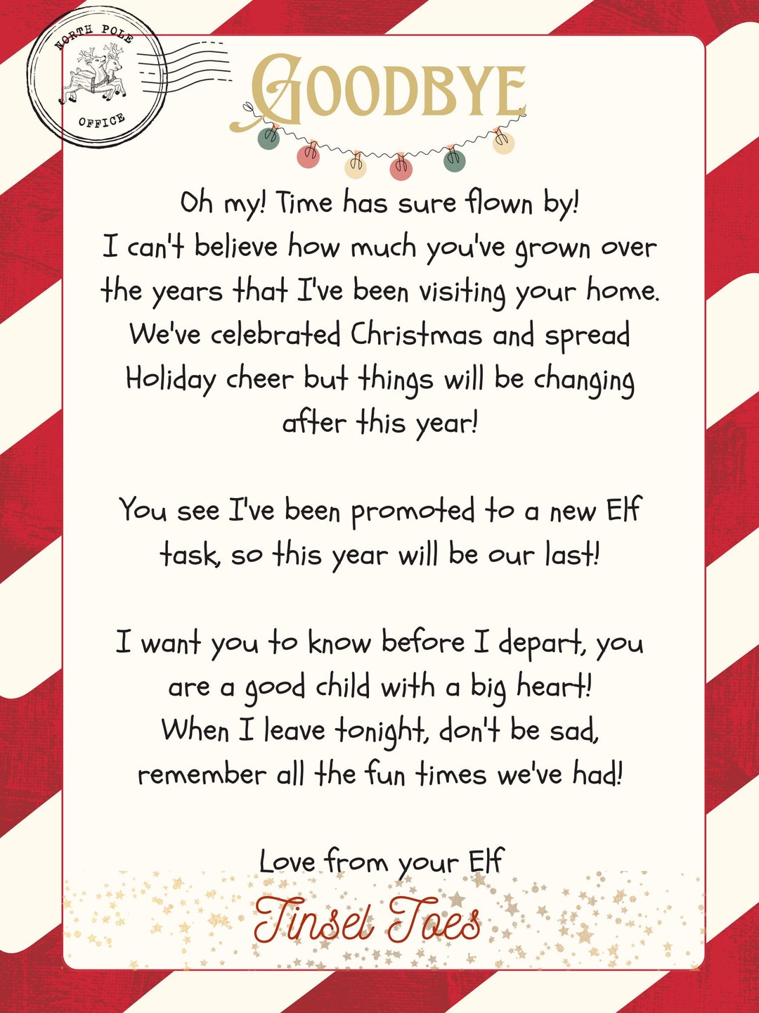 Elf Retirement Letter Elf Goodbye Letter Editable Elf - Etsy Australia