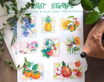 Transparent Fruit Stamps Sticker Sheet