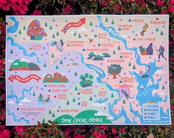 DMV Local Crags Map Mural Print V3