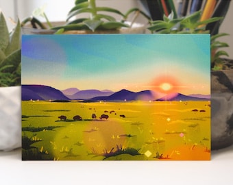 Bison Landscape Print/Postcard