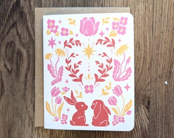 Spring Bunnies Greeting Card