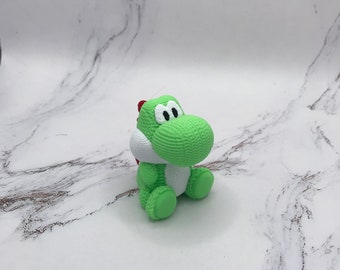 Yoshi / Knitted / 3D Printed/ Moveable / Hex / Keychain - Etsy