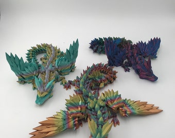 Crystal Wing Dragon Articulated Fidget Toy - 3D printed
