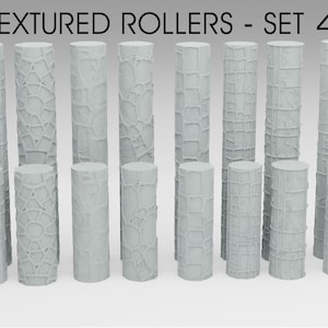 Textured Rollers Set 4 | D&D Terrain 28mm | 32mm | Dungeons and Dragons | DnD | Polymer Clay Pattern | Tabletop RPG