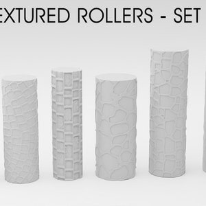 Textured Rollers Set 1 | D&D Terrain 28mm | 32mm | Dungeons and Dragons | DnD | Polymer Clay Pattern | Tabletop RPG