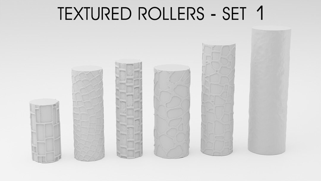Texture Roller Pin for Styrodur,xps-foam and Clay 28mm ,32mm Terrain  Bolt-action, Dnd, Star War Legion 