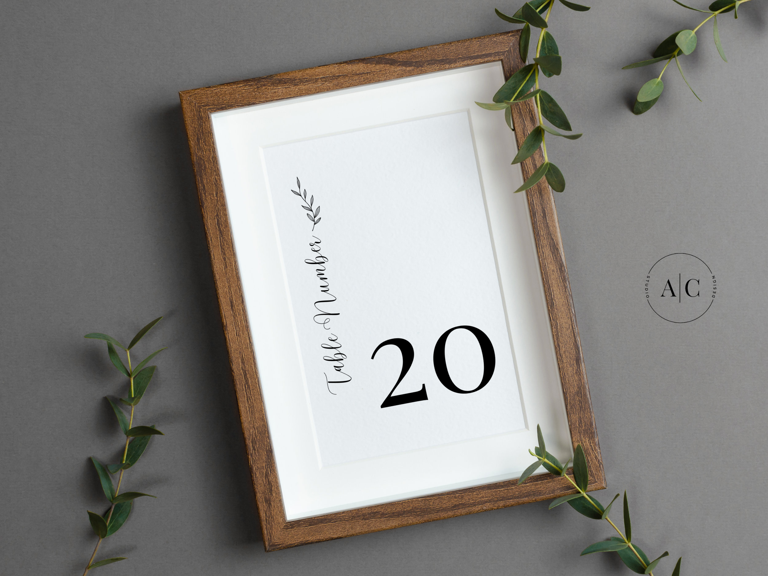 Minimalist Leaf Table Number Template | Wedding Editable Table Number ...