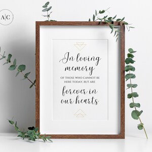 In Loving Memory Sign Template | Editable Geometric Boho Template