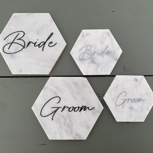3 inch - Personalized Marble Place Card Weddinng Favor Table Card