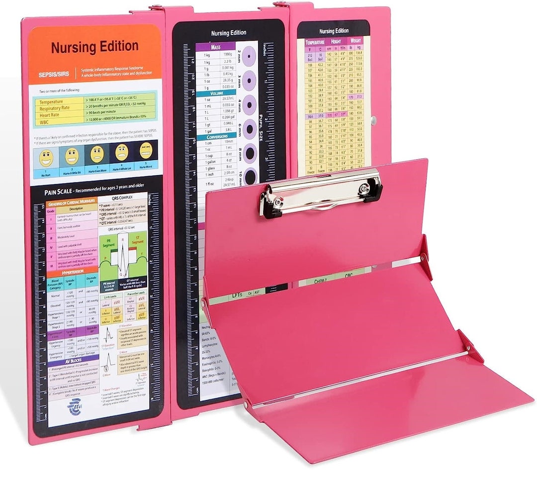 Nursing Clipboard With Nursing and Medical Edition Cheat Sheets 3