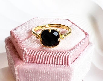 Obsidian Ring, Handmade Ring, Black Obsidian Ring, Gemstone Ring, Minimalist Jewelry, Anniversary Gift, Mother's Day Gift