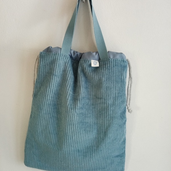 Cordtasche blau