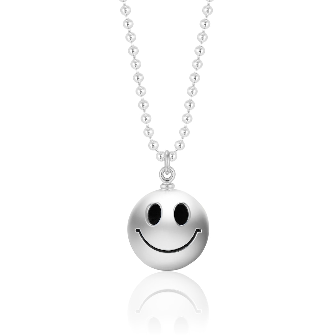 Smiley Face Pendant Necklace Etsy