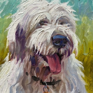 Sheepdog Oil Painting, original oil, dog lover, oil on canvas, dog portrait, pet portrait