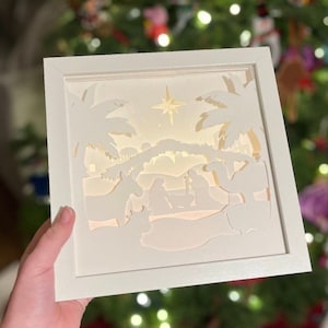 POBIERZ CYFROWY Szablon pudełka na szopkę bożonarodzeniową