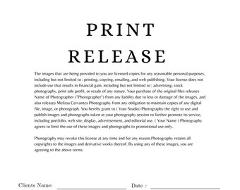 Photographer Print Release