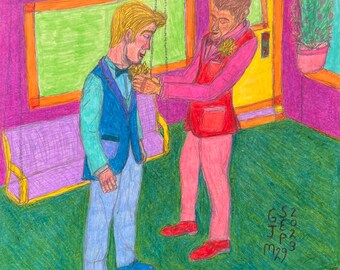 Bal, kunst homo man paar date kunst romantisch homo liefde LGBTQ kunst bloemen gelukkig homo paar dating kunst erotische homo kunst homo mannen veranda kunst