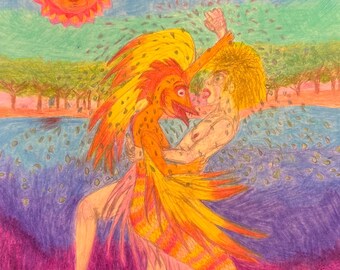 Jimmy's Last Stand, kunst homo mannelijk naakt paar kunst romantisch queer liefde LGBTQ kunst kinderen spelen kleurrijk homo paar erotische homo kunst naakte mannen seks