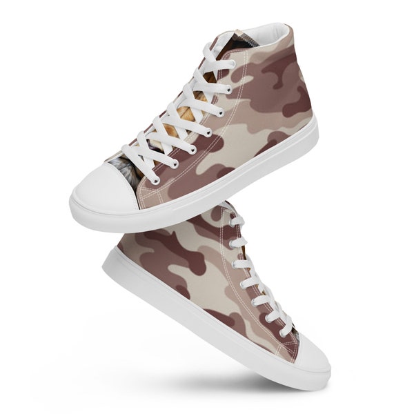 Grey And Green Camouflage Print Canvas Shoes