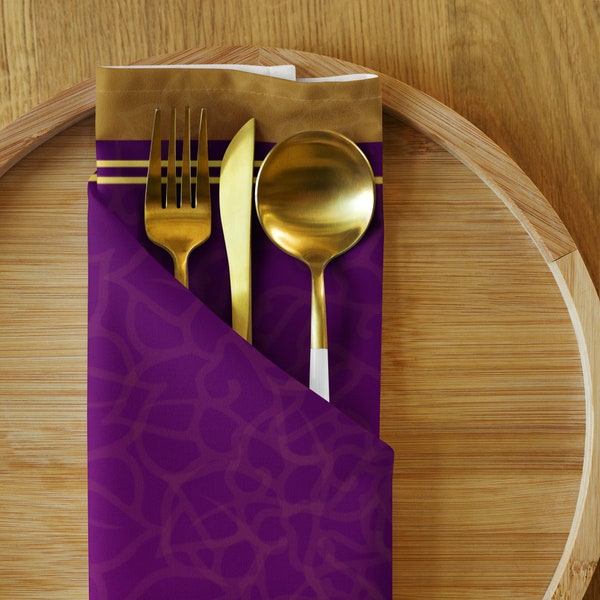 Feast Day Celebration Napkin Set - Purple and Gold