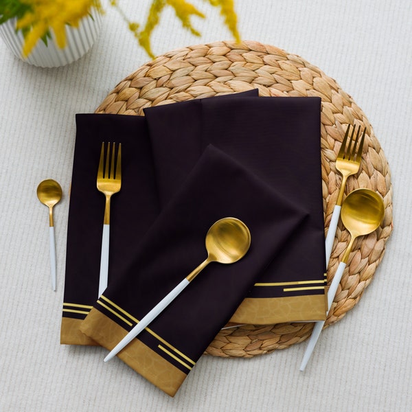 Feast Day Celebration Napkin Set -Black and Gold