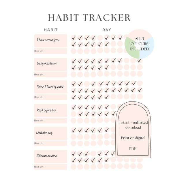 HABIT TRACKER Routine Planner Health Wellness Goal Healthy Habits Lifestyle Log That Girl Life Upgrade Healthy Choices Life Goals Habit Log