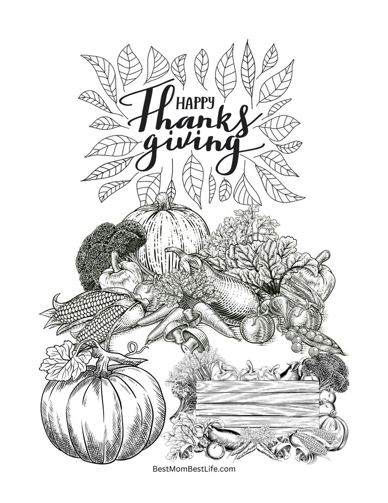 Thanksgiving Coloring Pages for Teens and Adults - Etsy
