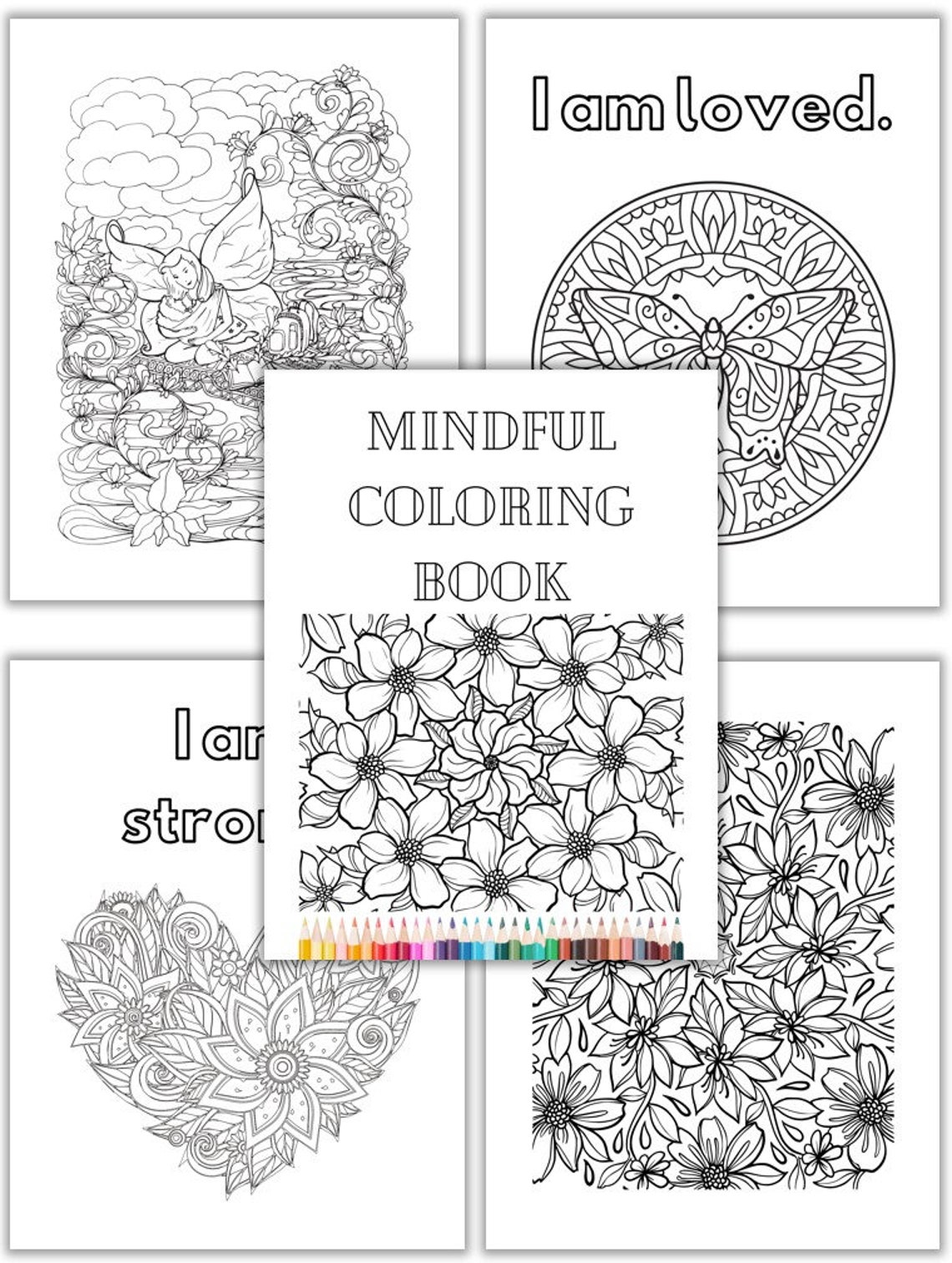 Mindful Coloring Book for Adults and Kids - Etsy