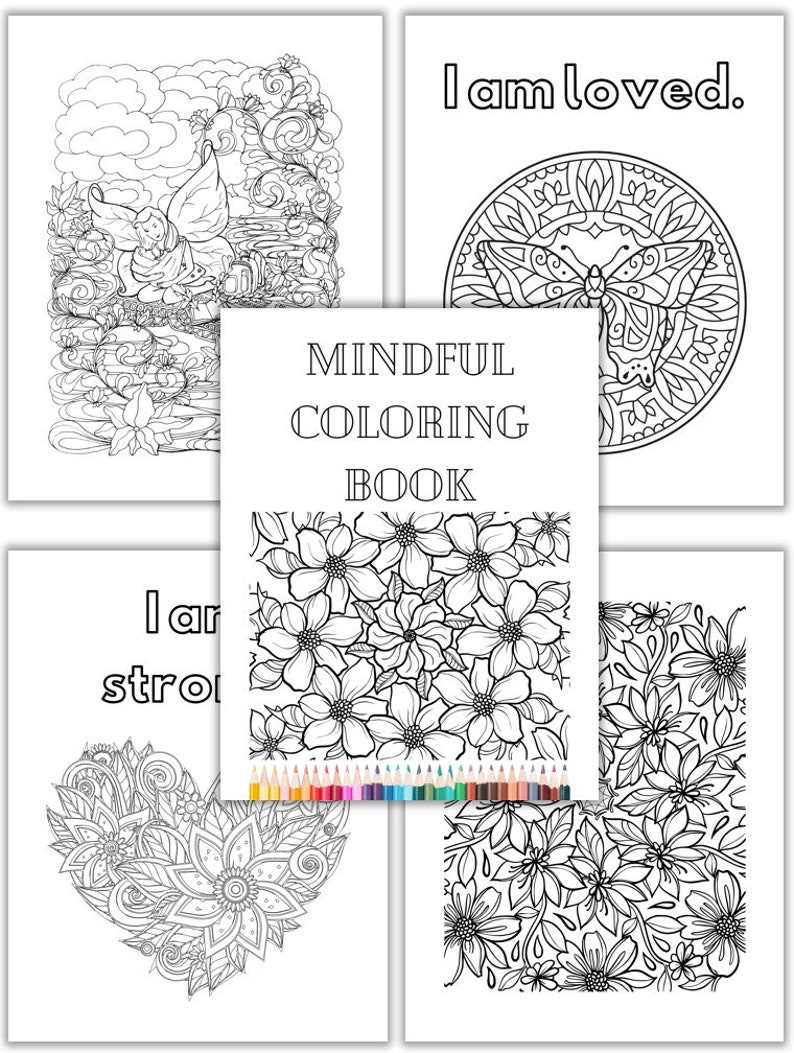 Mindful Coloring Book for Adults and Kids - Etsy