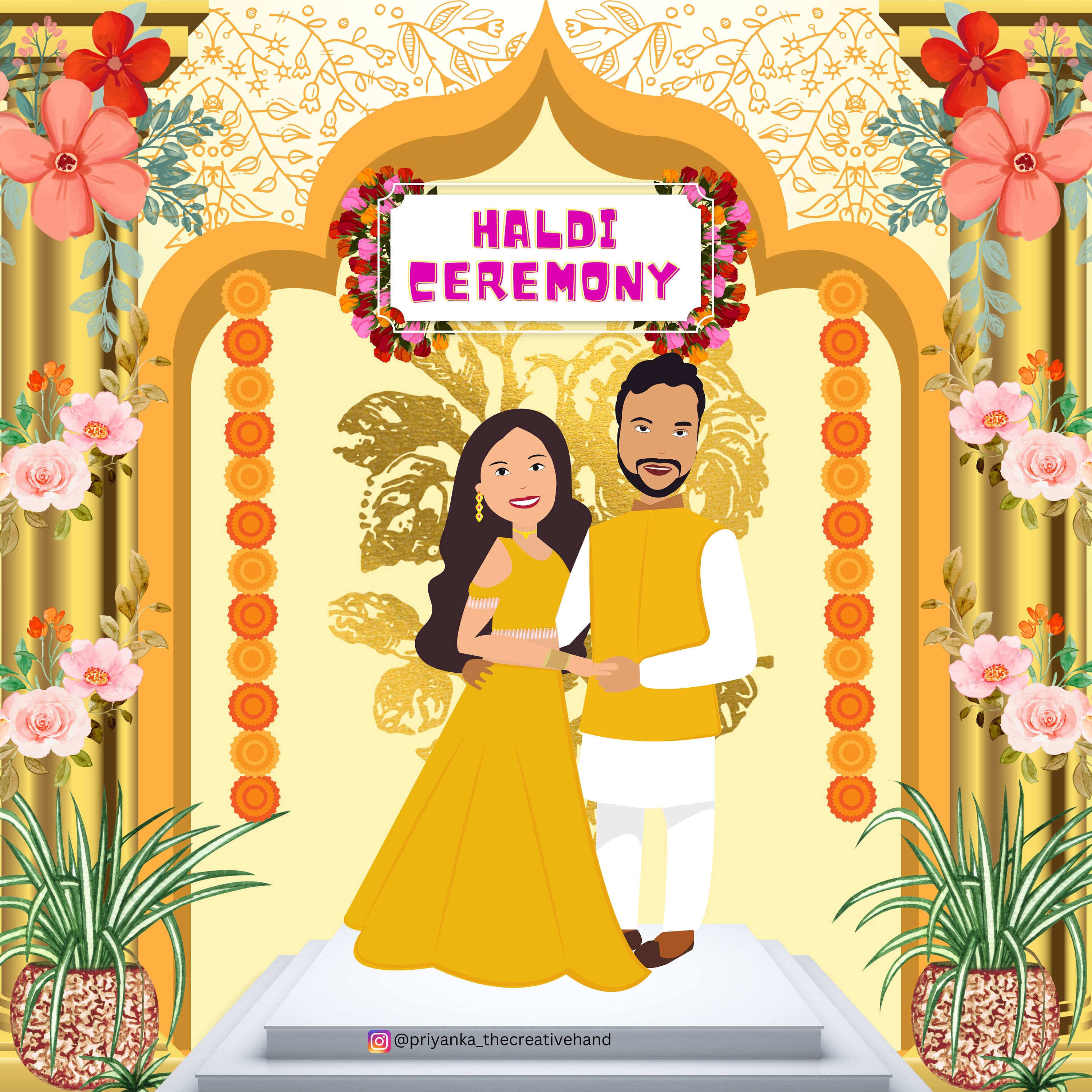 Haldi Invite Wedding Invite Illustration Digital - Etsy UK Haldi Invite Wedding Invite Illustration Digital - Etsy UK