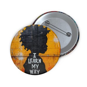 Spilla per bambini "I Learn My Way" (Imparo a modo mio), disponibile in 2 misure - Educazione speciale, consapevolezza sull'autismo, inclusione, neurodiversità, salute mentale, bisogni speciali