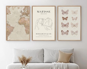 Printable Wall Art Set of 3 - Boho Poster Dorm Decor