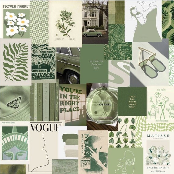 80pcs Green Wall Collage Kit - Dorm Decor