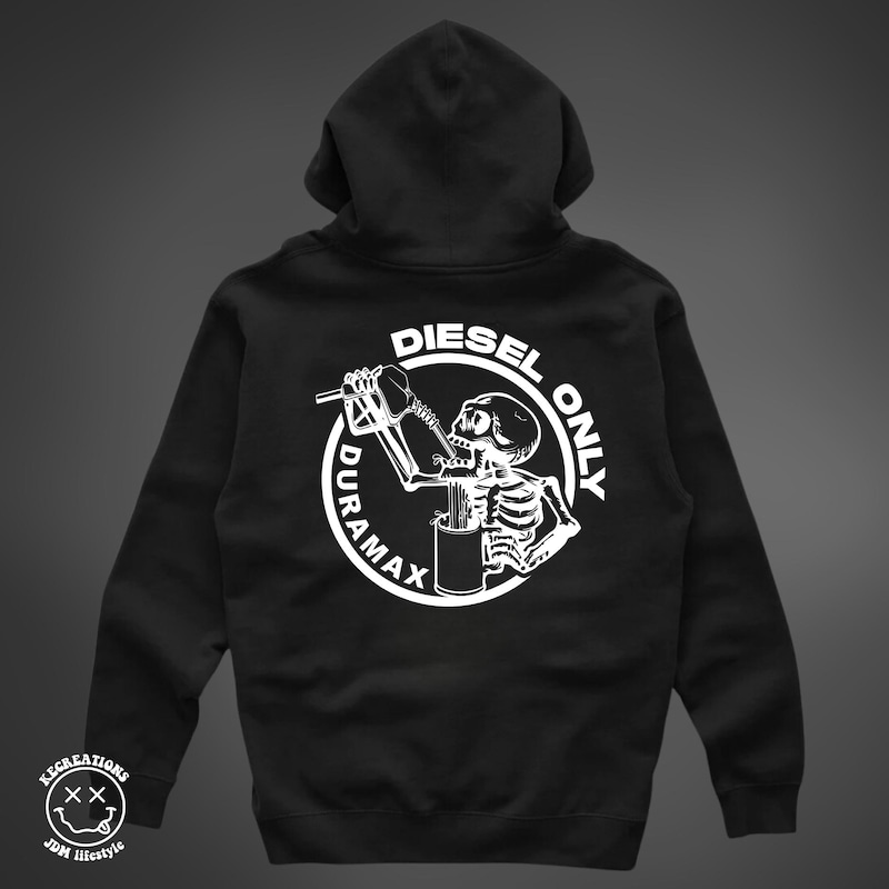 Duramax Mint Big D Design Hoodie – Black, Pullover, Heavyweight – 50/50 Cotton Poly – Unisex By American Brand