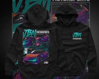 Sudadera con capucha JDM / Ropa urbana para amantes de los coches japoneses / Sudadera con capucha gráfica de alto rendimiento para carreras de drift / JBM Motorsports