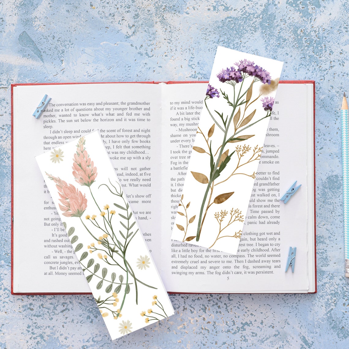 Printable Bookmarks, Digital Download, Bookmark Sets, Wildflowers Print ...
