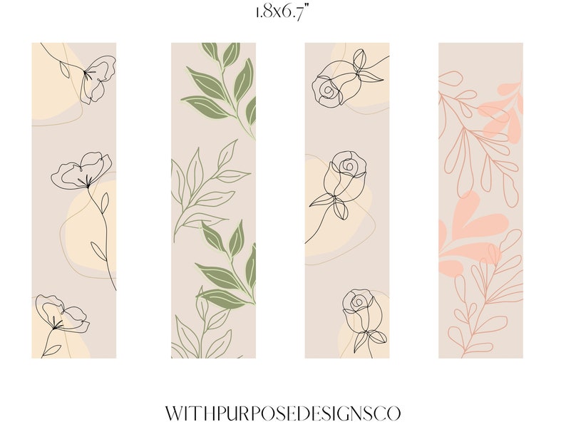 Printable Bookmarks, Digital Download, Digital Print Bookmarks ...