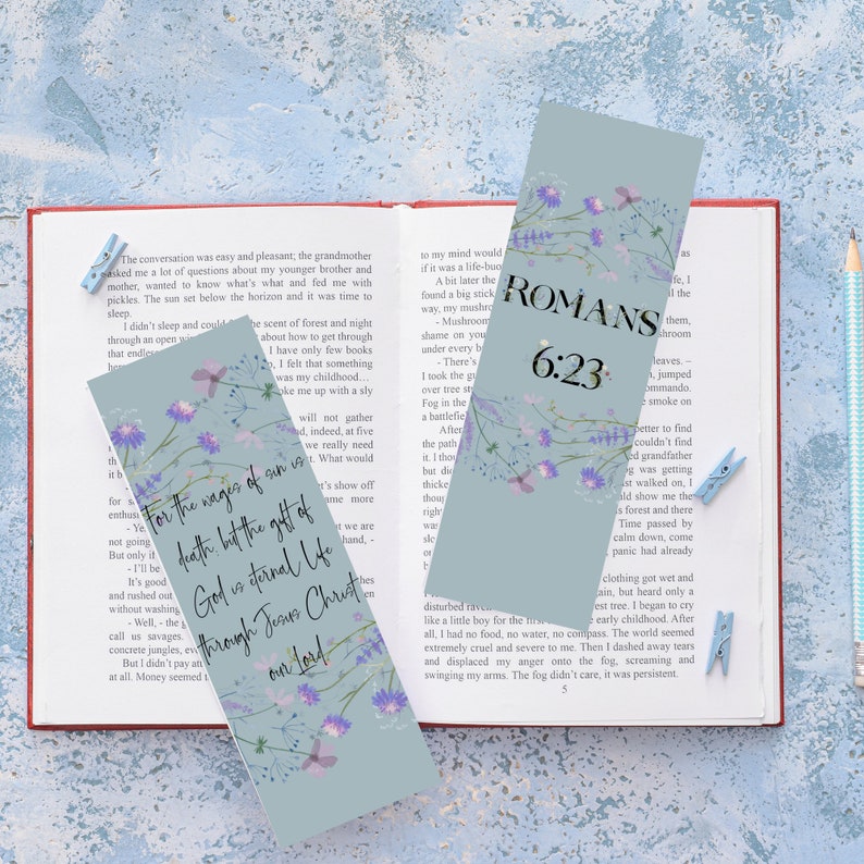 Bible Verse Printable Bookmark Set, Digital Download, Wildflowers Decor ...